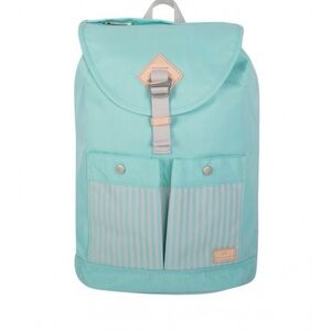Aqua Backpack with Striped Pockets
